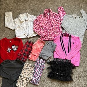 Bundle of Girls Clothes Sz 6/6x Cardigans Tops Pants